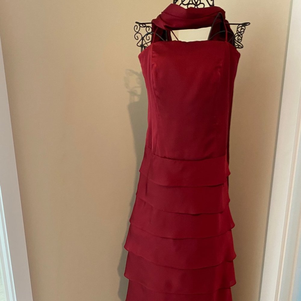 Lazaro Vintage Tiered Strapless Gown